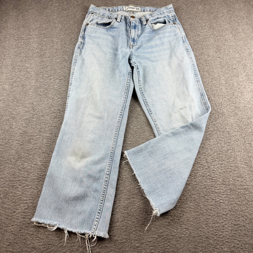 VTG OshKosh Bgosh Womens 6R Light Wash Raw Hem Straight Leg‎ Distressed Jeans